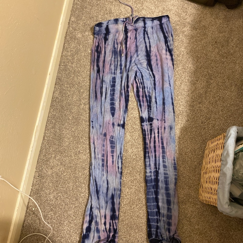 Multi colored purple and blue hue pants